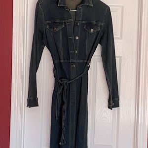 One brand Long denim dress jacket. Size large